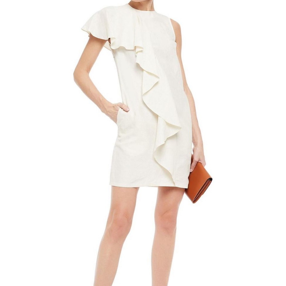 Vanessa Bruno Natural Lizie Ruffled Crepe Mini